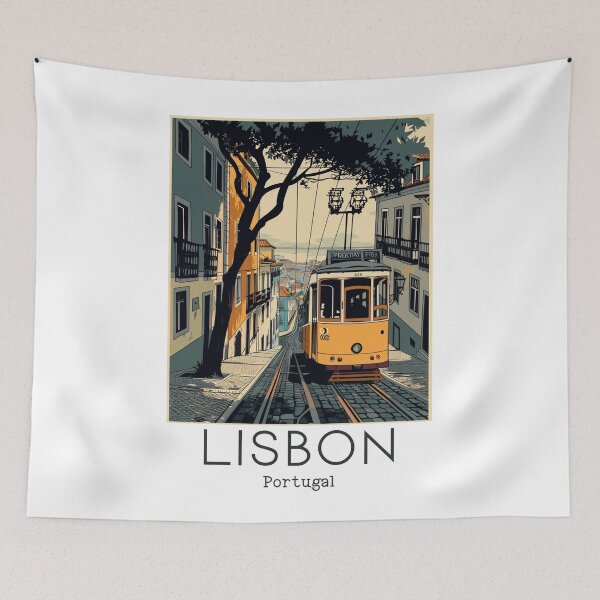 Item preview, A Vintage Travel Illustration of Lisbon - Portugal  designed and sold by GoodOldVintage.