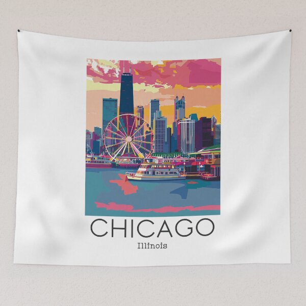 Item preview, A Vintage Travel Illustration of Chicago - Illinois - US  designed and sold by GoodOldVintage.