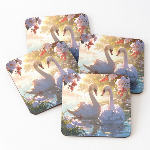 Item preview, Swans with lake and flowers. designed and sold by PatDoArt.