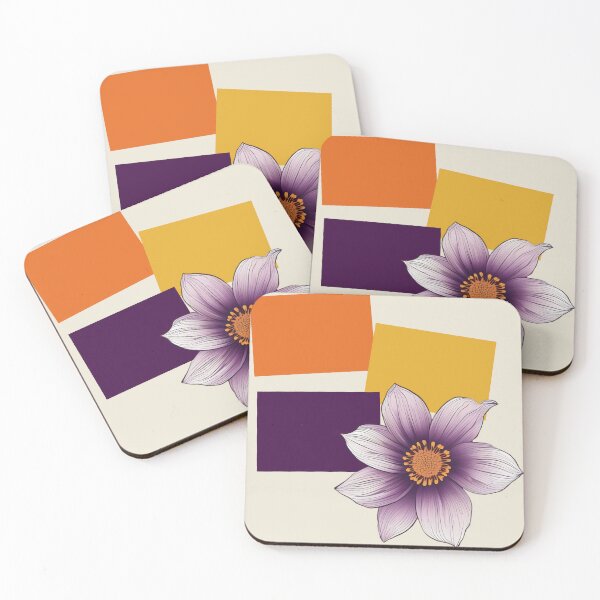 Item preview, Rectangles with purple, orange and yellow flower. designed and sold by Ciervo Primavera.