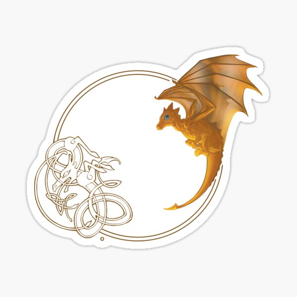 Item preview, Golden Dragon with a celtic Dragon frame designed and sold by MHudsonArtist.