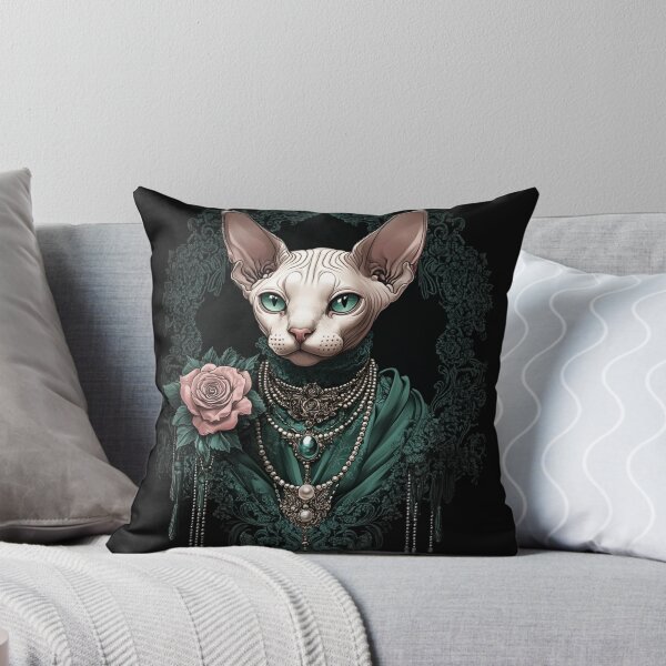 Item preview, Pink Victorian Sphynx Cat In Green Attire  designed and sold by Nocturne  Paws.