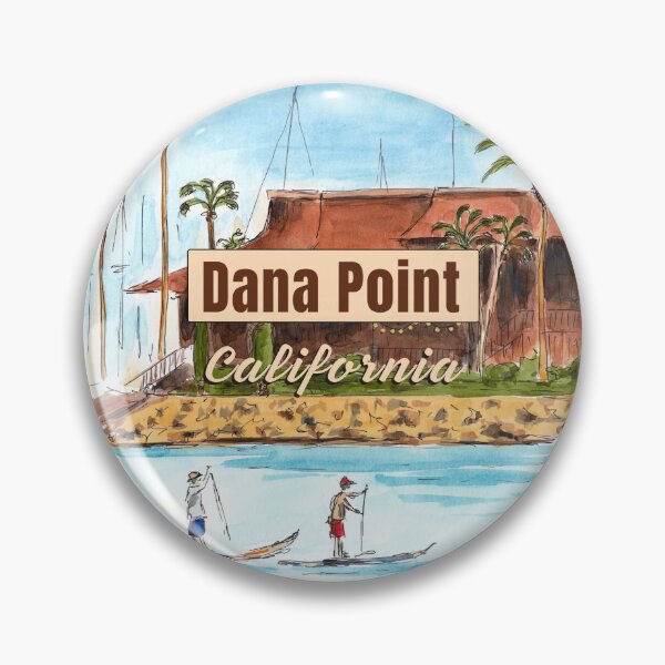 Artikelvorschau, Dana Point Yacht Club mit Paddleboardern – Coastal Harbor Art entworfen und verkauft von Fun Travel Art.