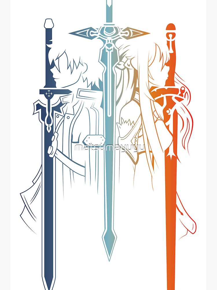 Kirito and Asuna SAO Art Board Print