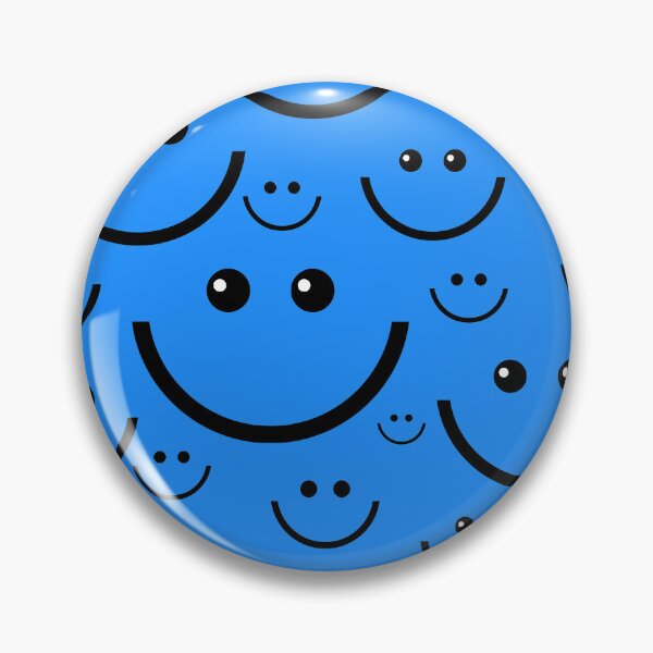 Artikelvorschau, blauer Happy Face Musterdruck entworfen und verkauft von Gossip Rag.