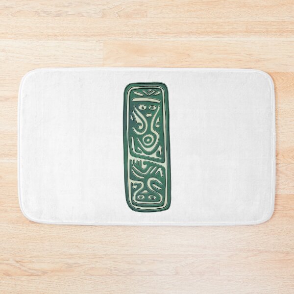 Item preview, Double headed Human figure green flat stamp from Jalisco, Mexico designed and sold by DaveDanchuk.