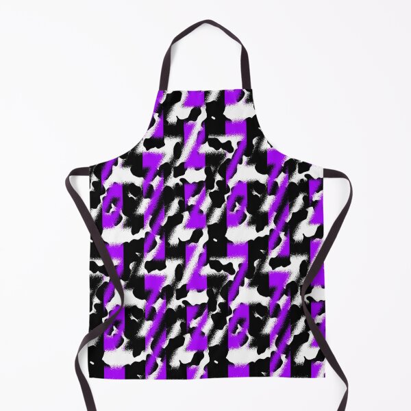 Item preview, Diagonal Cow Print Truchet Over Vertical Black and Purple Stripes designed and sold by TheRulerofEarth.