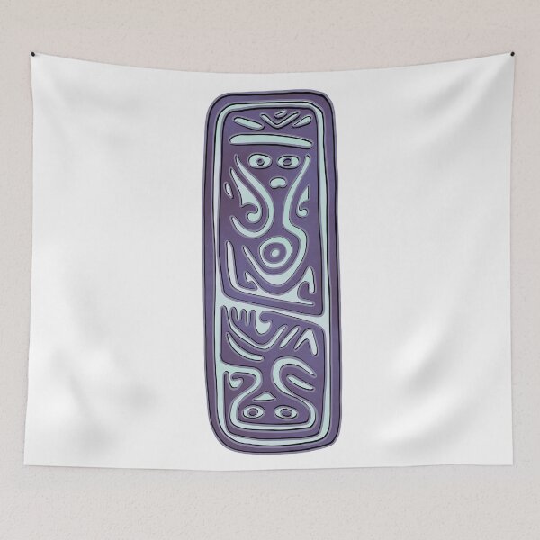 Item preview, Double headed Human figure purple flat stamp from Jalisco, Mexico designed and sold by DaveDanchuk.