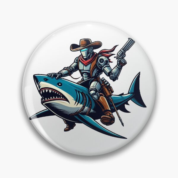 Item preview, Robo Cowboy Riding Shark designed and sold by SuperDork.