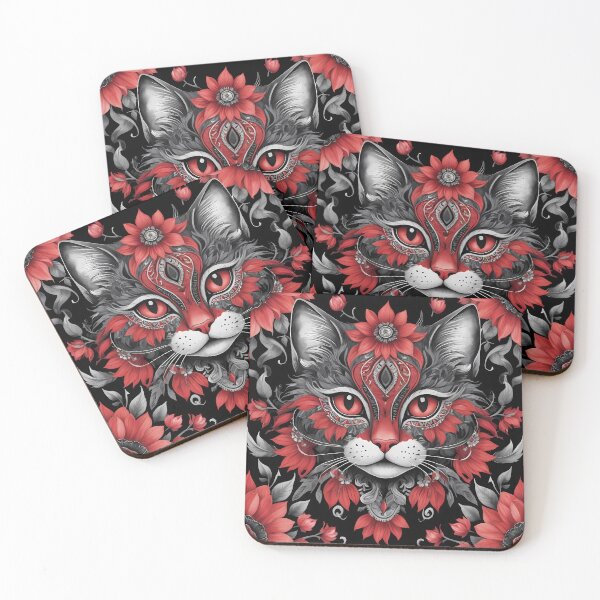 Item preview, Mystic Feline Bloom designed and sold by FloraFaunaPrint.