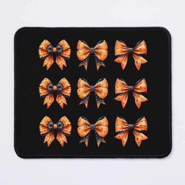Item preview, Goth Gothic Orange and Black Bows Halloween Grid designed and sold by SZPdezigns.