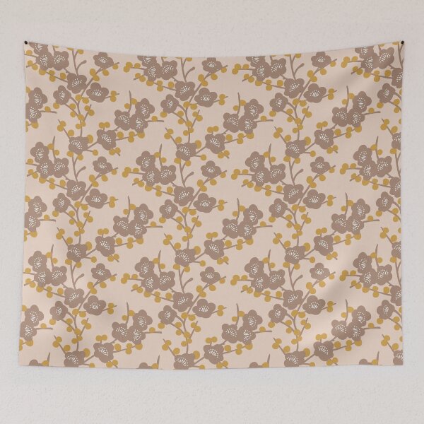 Item preview, Modern Cherry Blossom - Light Peach, Orange & Soft Brown designed and sold by Sarah Thorpe Designs .