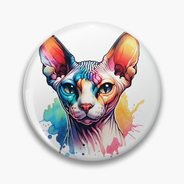 Item preview, Watercolor Sphynx Cat Face designed and sold by ChaosReigns91.
