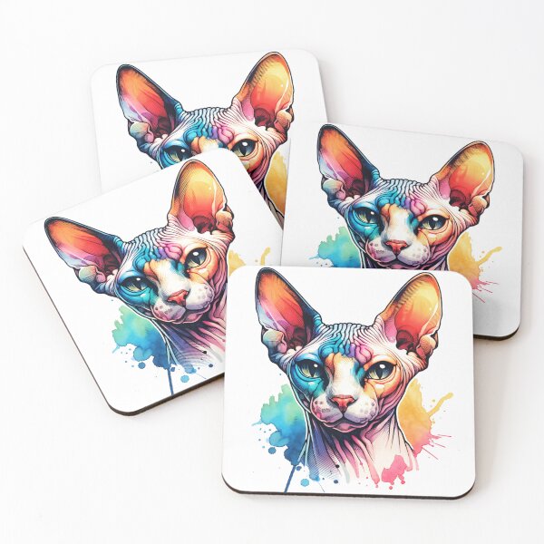 Item preview, Watercolor Sphynx Cat Face designed and sold by ChaosReigns91.