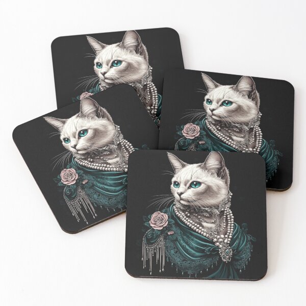 Item preview, Victorian White British Shorthair Cat designed and sold by Nocturne  Paws.