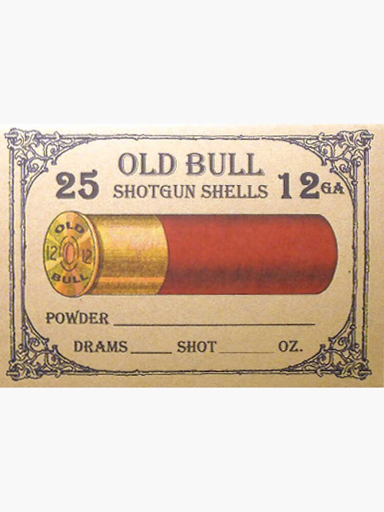 "Vintage Shotgun Shell Box Art" Sticker by SlopFlop Redbubble
