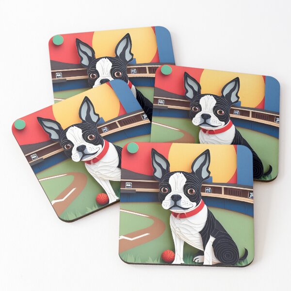Item preview, Let's Play Ball, Man.... Baseball Boston Terriers designed and sold by Hall-O-Gram.