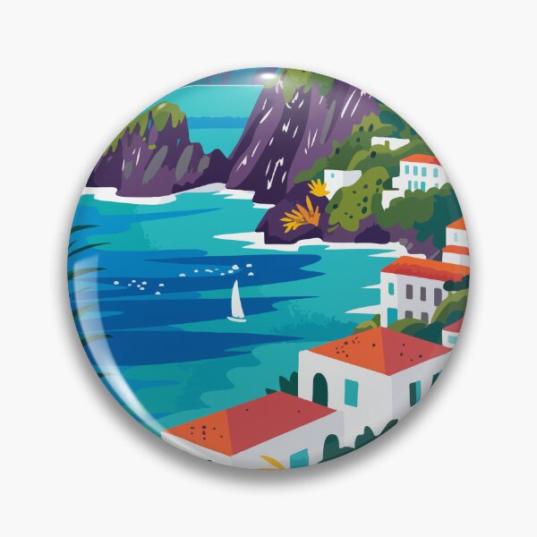 Item preview, Italy Aesthetic Aeolian Islands Illustration designed and sold by LVTFCOarts.