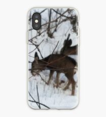 Deer in snow iPhone Case