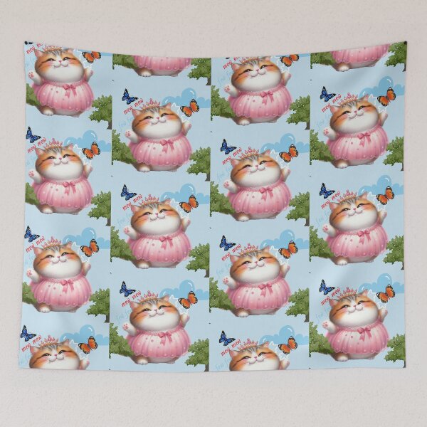 Item preview, Fat cat, princess cat, princess costume, cat with crown, baby cat, cat in garden. designed and sold by MigWhimsy.