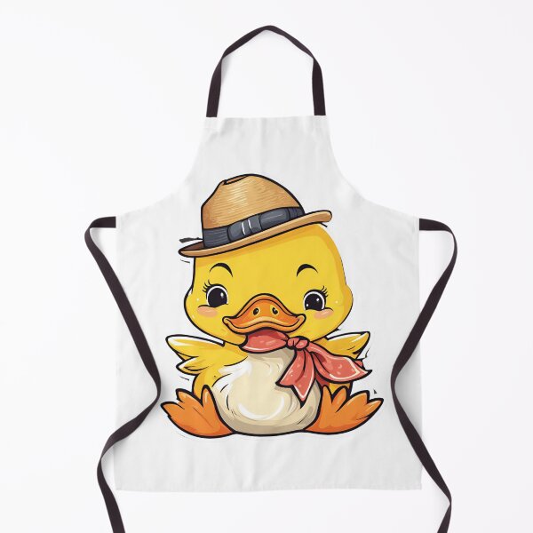 Item preview, The cutest little duck in a new look, wearing a sweet pink scarf, along with a classic boater hat. This look is both adorable and chic. Let your heart melt with this adorable little duck! designed and sold by KanDa-Shop.