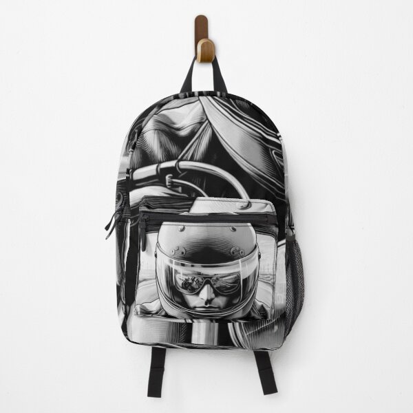 Item preview, Motorcycle and motorcyclist on the road, black and white graphics designed and sold by DotLineColor.