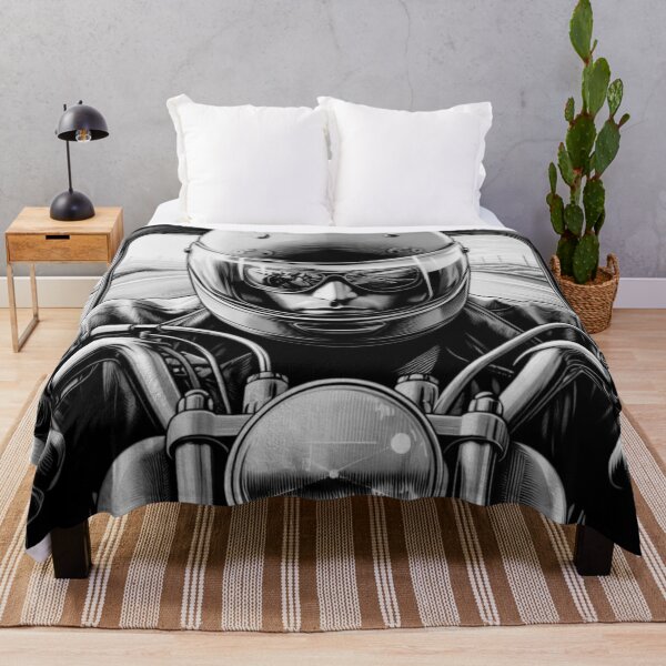 Item preview, Motorcycle and motorcyclist on the road, black and white graphics designed and sold by DotLineColor.