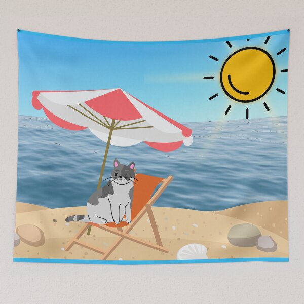 Item preview, Cat on the beach designed and sold by Decimo12.