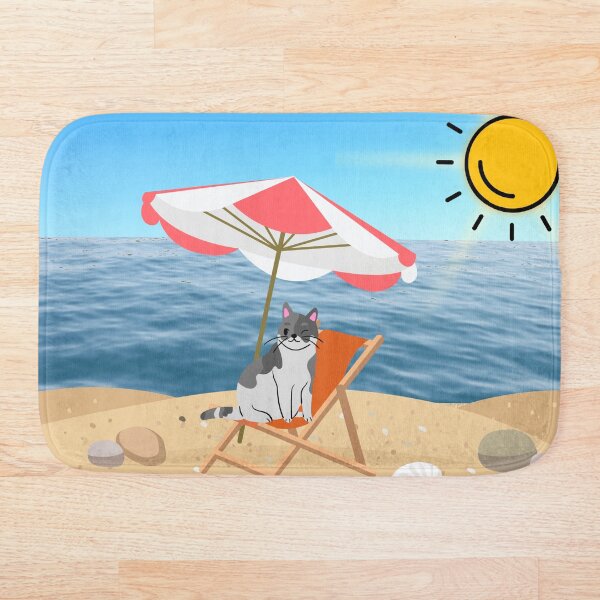 Item preview, gato en la playa designed and sold by Decimo12.