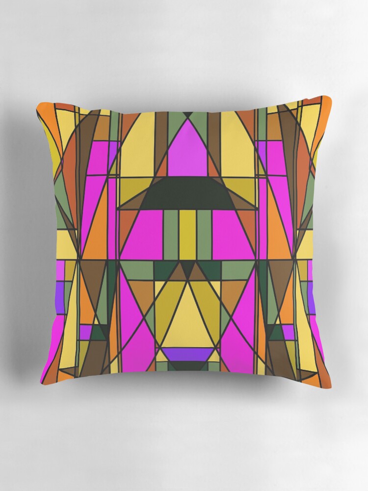 Thumbnail 3 of 4, Pillow, Stained Glass Window Design designed and sold by Rosh.