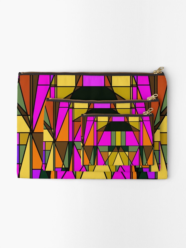 Thumbnail 2 of 4, Zipper Pouch, Stained Glass Window Design designed and sold by Rosh.