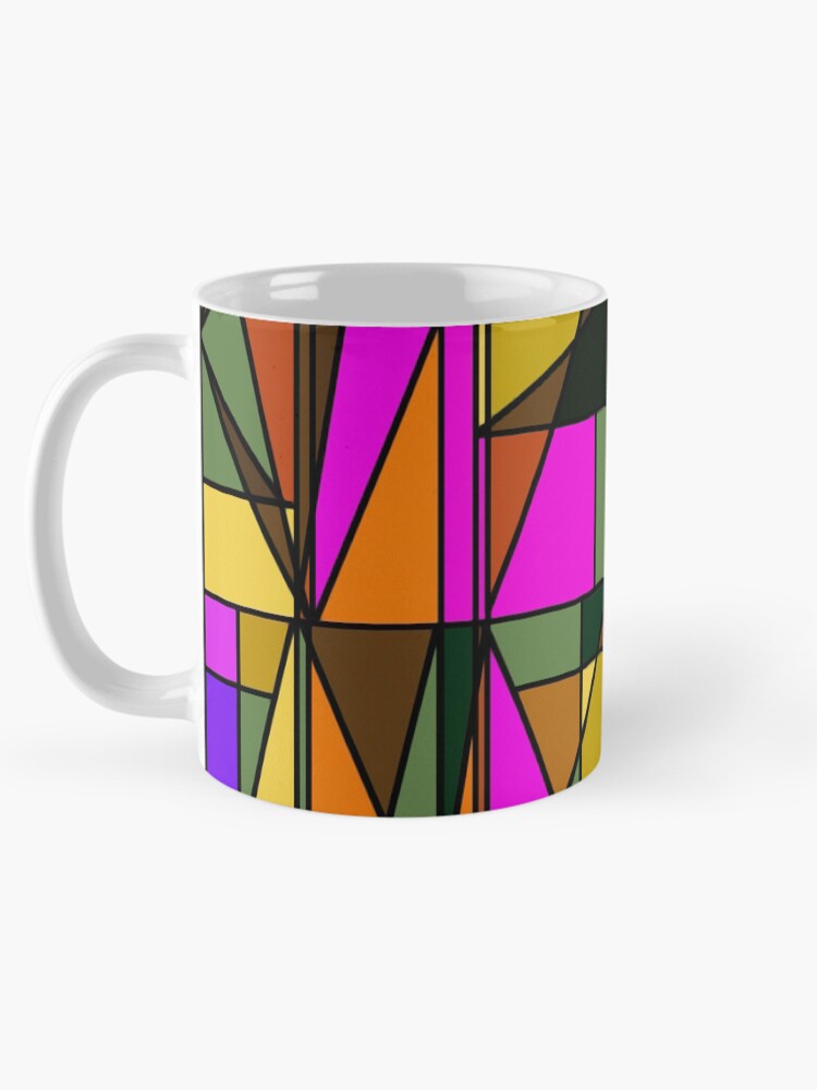 Aperçu 5 sur 6. Mug à café avec l'œuvre Conception de vitraux créée et vendue par Rosh.