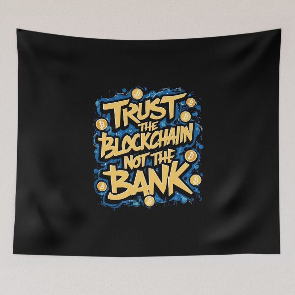 Item preview, Trust the blockchain not the bank Bitcoin Bear Cryptocurrency Market Design designed and sold by RadDeck.