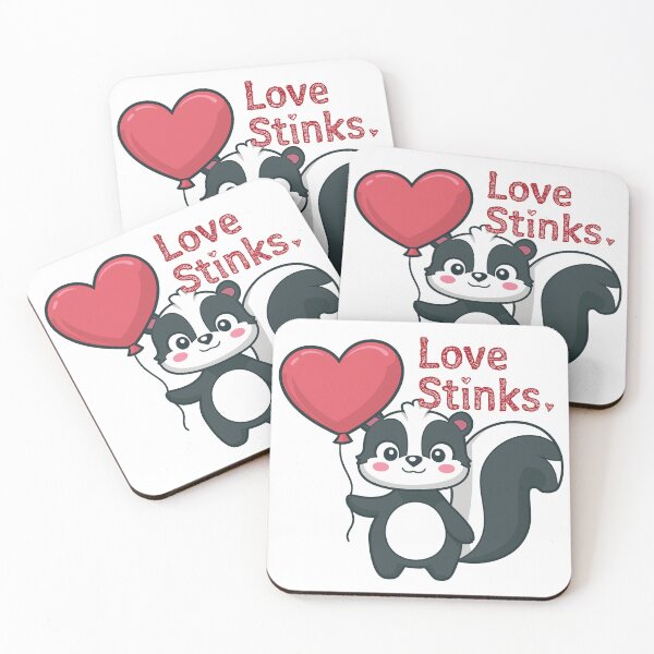 Item preview, Love Stinks Cute Cartoon Skunk with Balloon designed and sold by Quirky Shirts.