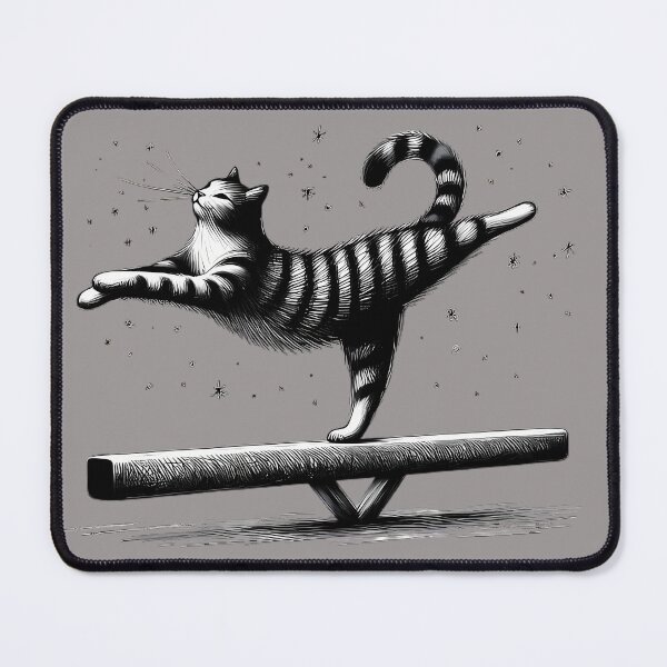 Item preview, Cat Performing Olympic Gymnastics - Detailed Animal Sports Illustration designed and sold by beyazart.