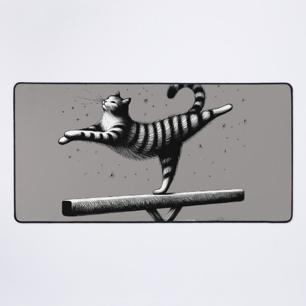 Item preview, Cat Performing Olympic Gymnastics - Detailed Animal Sports Illustration designed and sold by beyazart.