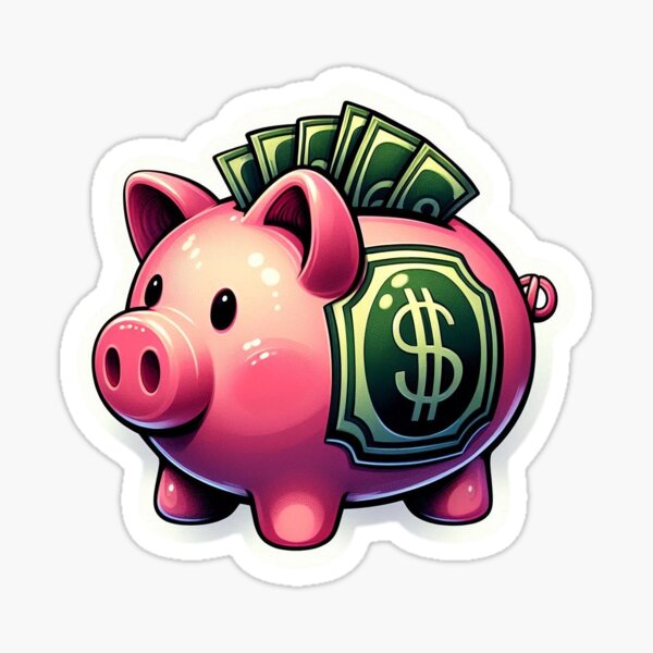 Item preview, Pink piggy bank designed and sold by PaulaDigitalArt.