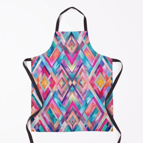 Item preview, Vibrant geometric abstract diamond pattern, pink and teal blue interlacing shapes designed and sold by patterncrow.