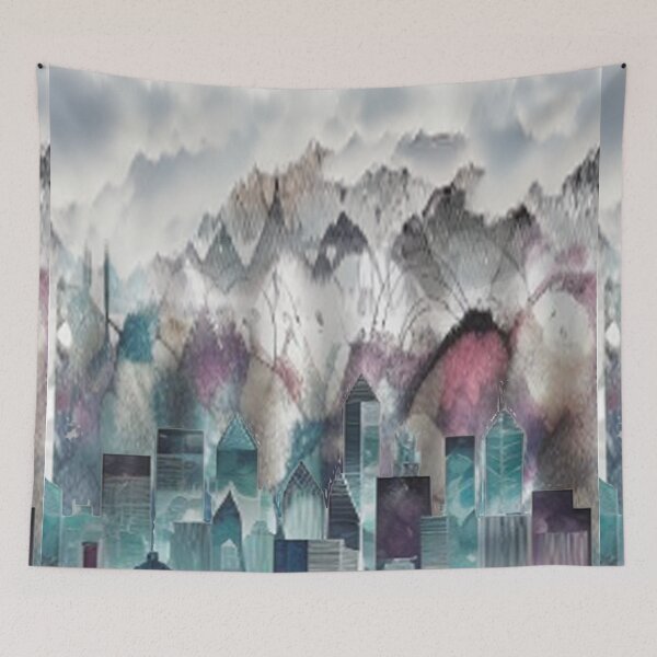 Item preview, Watercolors Sky Cloud Curtains designed and sold by TriForceDesign.