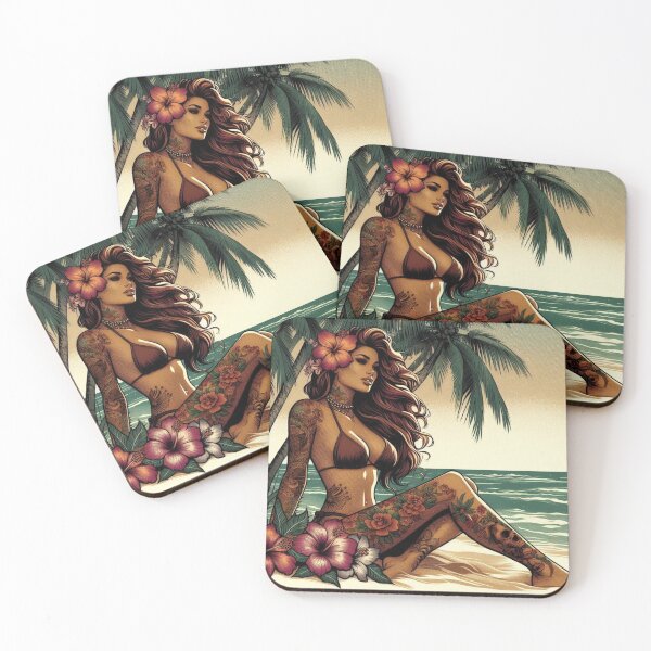 Item preview, GODDESS OF THE TRPOICS - Ruby Tattoo Hibiscus designed and sold by GoddessTropics.