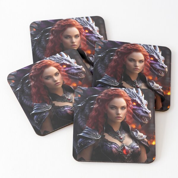 Item preview, Red Hair Girl with her Dragon v2 designed and sold by Marcicev-Bojan.