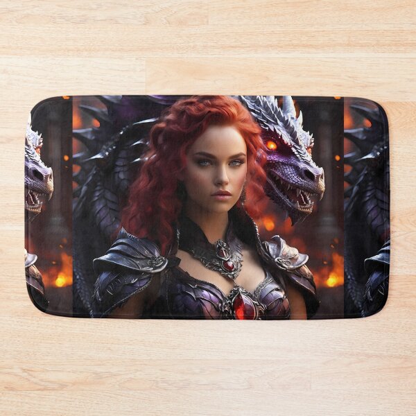 Item preview, Red Hair Girl with her Dragon v2 designed and sold by Marcicev-Bojan.