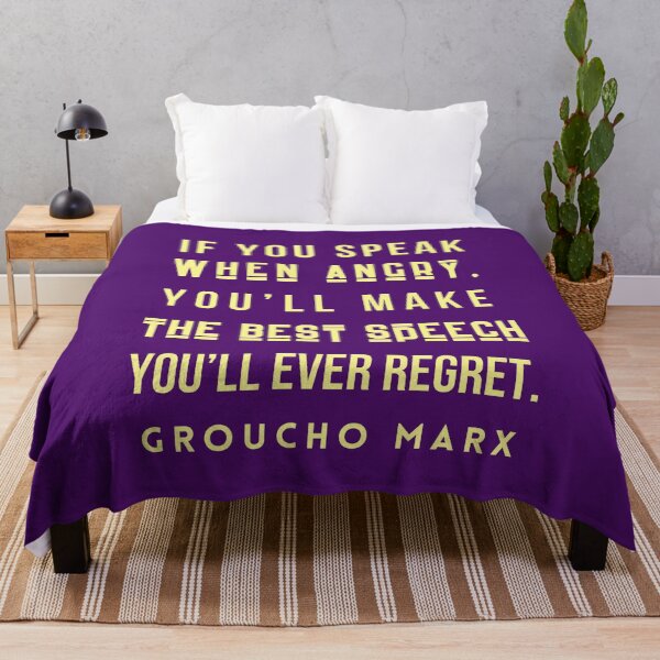 Item preview, Frases de Groucho Marx: Si hablas cuando estás enojado, pronunciarás el mejor discurso del que jamás te arrepentirás. designed and sold by artbleed.