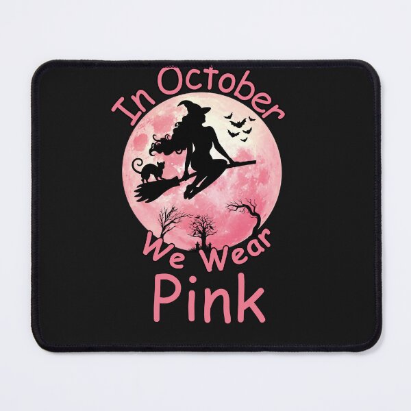 Item preview, In October We Wear Pink Witch On Broom designed and sold by AlienOccupation.