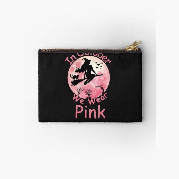 Item preview, In October We Wear Pink Witch On Broom designed and sold by AlienOccupation.