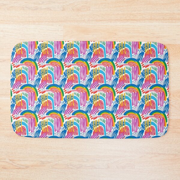 Item preview, Beach theme artwork pattern with bright rainbow colours designed and sold by Hamish Davies.