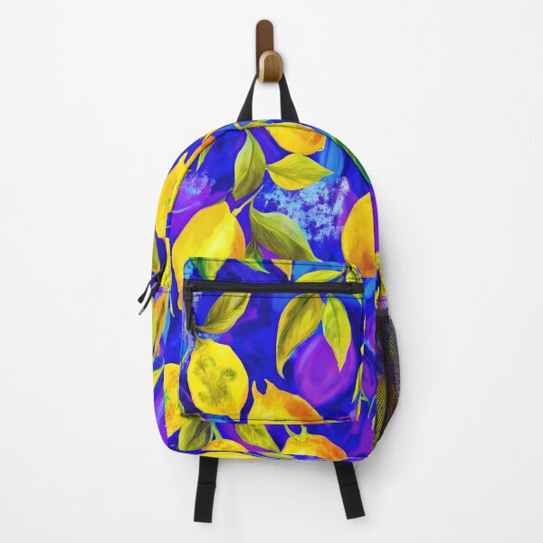 Item preview, Lemon pattern with blue background designed and sold by patterncrow.