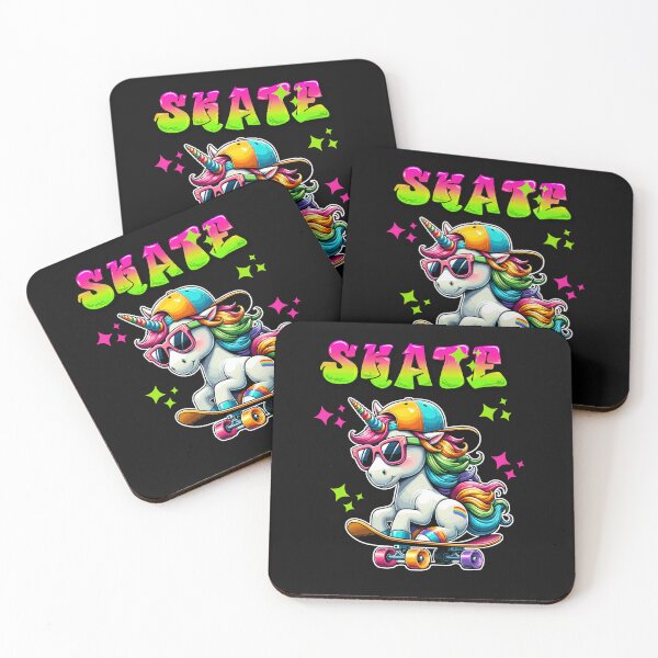Item preview, Colorful Unicorn Riding A Skateboard designed and sold by AlienOccupation.
