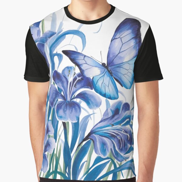 Item preview, Blue flowers and butterfly designed and sold by nimmitrends.