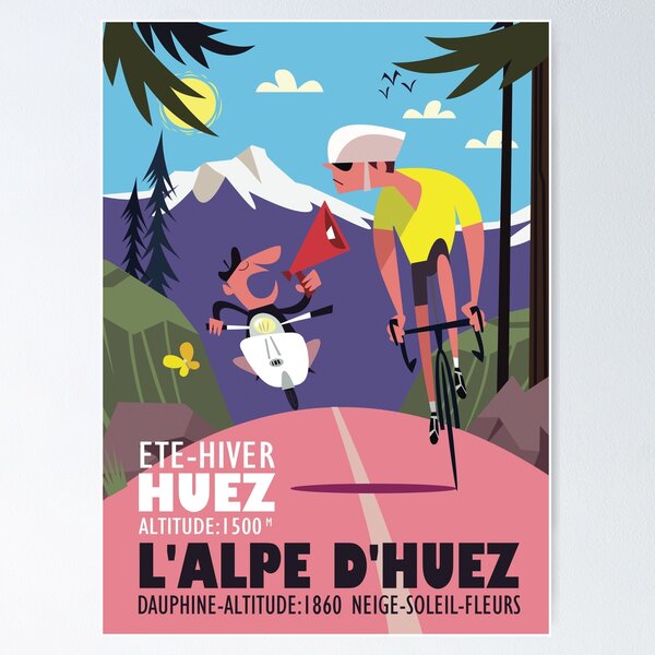 Item preview, L'Alpe D'Huez cycling poster designed and sold by GAGodel.